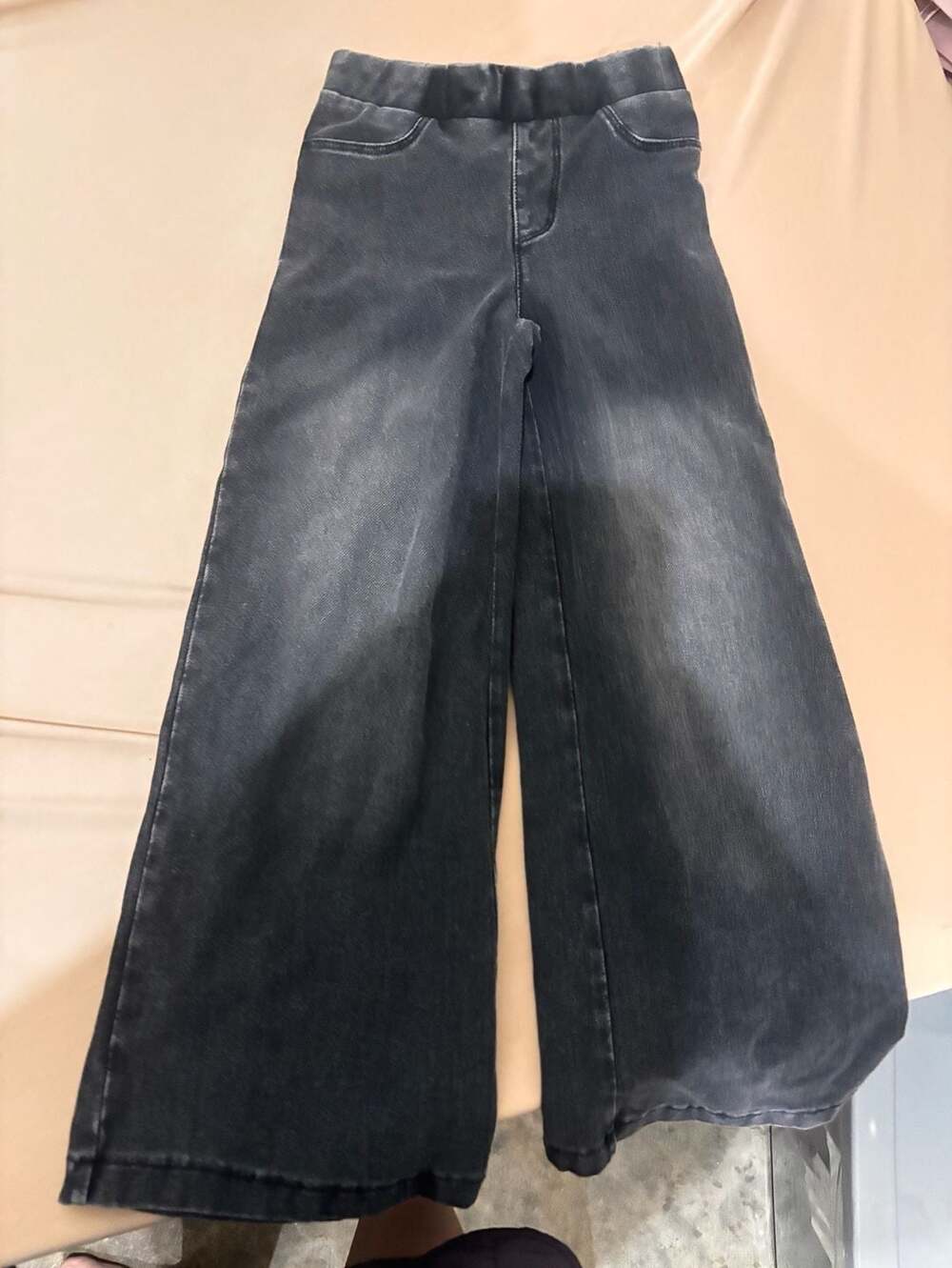H&M Wide Leg Jeggings Size 4-5Y Black Denim